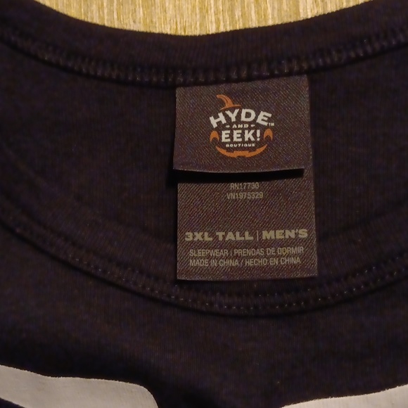 Mens pj's size 3xl tall Skelton in black and white 100% cotton - Picture 5 of 6